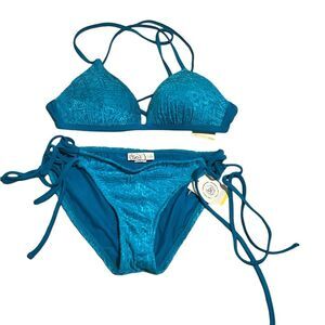 NWT Teal Velvet Bikini Set 2 pieces